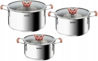 Súprava hrncov - Sada hrncov Tefal Opti'Space, nehrdzavejúca oceľ, 6 ks.